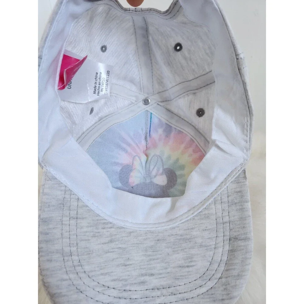 Disney Minnie Mouse Tie Dye Baseball Hat Light Gray Kids Youth Adjustable Cap